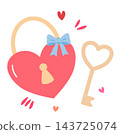 Heart shaped padlock with key romantic valentine love element sticker print visual graphic clipart artwork design icon illustration Heart shaped padlock with key romantic valentine love element sticker print visual graphic clipart artwork design icon illustration 143725074