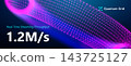 Blue abstract wave design background bg. AI artificial insight digital data network science finance technology transformation tech 3d. AI summit conference PPT presentation banner template webinar bg. 143725127