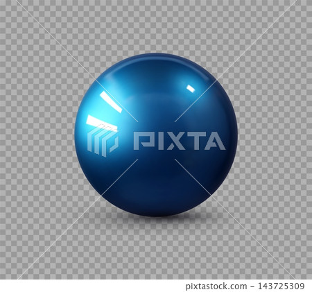 Deep blue 3D material ball with bright cyan glow and smooth reflective highlights. Vector realistic polished jewel sphere with sleek glossy surface, rich tonal gradient, luminous shine and soft shadow Deep blue 3D material ball with bright cyan glow and smooth reflective highlights. Vector realistic polished jewel sphere with sleek glossy surface, rich tonal gradient, luminous shine and soft shadow 143725309