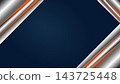 Abstract geometric background with metallic silver diagonal stripes and vibrant orange accents for modern corporate presentation design 143725448