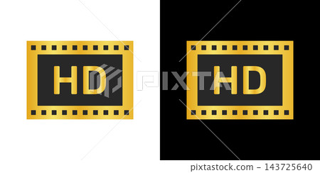 Hd Filmstrip Label For High Definition Video Content. Isolated Vector Illustration Hd Filmstrip Label For High Definition Video Content. Isolated Vector Illustration 143725640