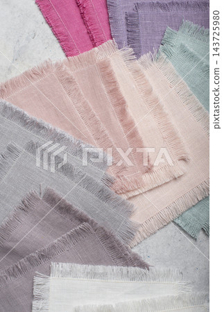 Set of 16 Colorful Pastel Fringed Linen Coasters 143725980