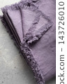 Folded Lavender Purple Fringed Linen Tablecloth 143726010