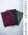 Burgundy Navy Blue and Sage Green Linen Fabrics Flat Lay 143726012