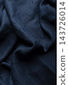 Dark Navy Blue Draped Linen Fabric Texture Close Up 143726014