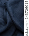 Dark Navy Blue Draped Linen Fabric Texture Close Up 143726015