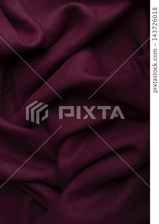 Burgundy Wine Red Draped Linen Fabric Texture Close Up Burgundy Wine Red Draped Linen Fabric Texture Close Up 143726018
