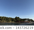A park with a pond 143726219