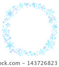圓形邊框，飾以藍色雪花 143726823