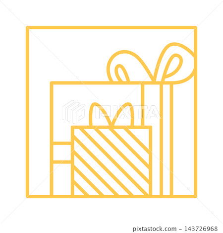 Gift Boxes Square Line Art Gift Boxes Square Line Art 143726968