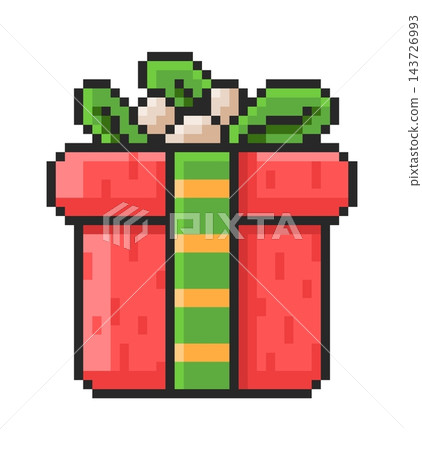 Gift Box With Ribbon Pixel Art Gift Box With Ribbon Pixel Art 143726993