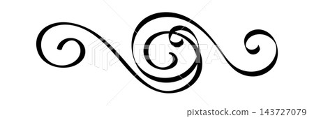 Flourish Divider Scrollwork Line Art Flourish Divider Scrollwork Line Art 143727079