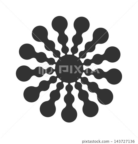 Sunburst Radiating Droplets Symbol Sunburst Radiating Droplets Symbol 143727136