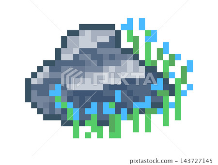 Rock With Grass Pixel Art Rock With Grass Pixel Art 143727145