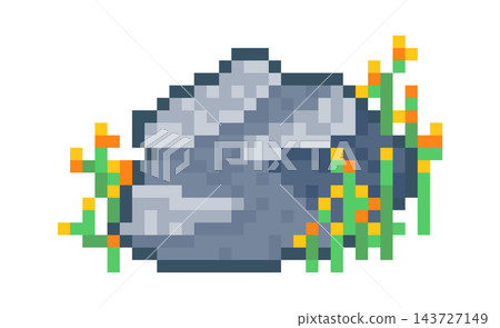 Rock With Grass Pixel Art Rock With Grass Pixel Art 143727149