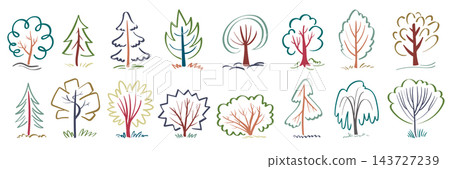 Crayon Tree Lineup Doodle Set Crayon Tree Lineup Doodle Set 143727239