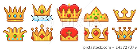 Crown Set Pixel Art Row Crown Set Pixel Art Row 143727379