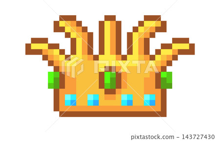 Crown With Gems Pixel Style Crown With Gems Pixel Style 143727430
