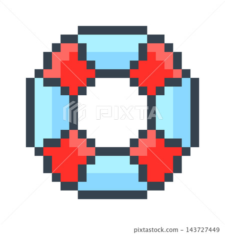 Lifebuoy Ring Pixel Art Lifebuoy Ring Pixel Art 143727449