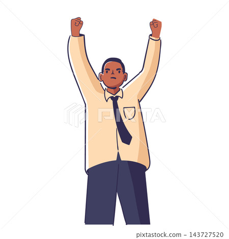 Angry Activist with Raising Hands on Protest Angry Activist with Raising Hands on Protest 143727520