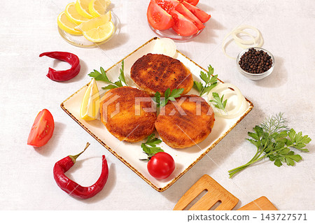 Soy meat patties,vegetarian and vegan food, containing no meat products. Preparation of wholesome, gourmetstyle meals, promoting healthy eating. menu for cafe , banner for fastfood establishment. Soy meat patties,vegetarian and vegan food, containing no meat products. Preparation of wholesome, gourmetstyle meals, promoting healthy eating. menu for cafe , banner for fastfood establishment. 143727571