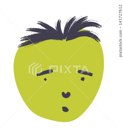 Face Surprised Expression Crayon Style 143727612