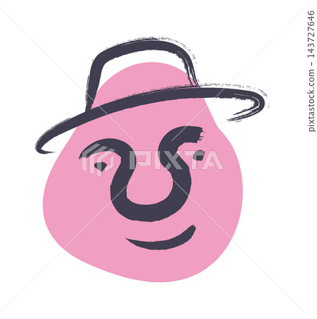Face Wearing Hat Scribble Cartoon Face Wearing Hat Scribble Cartoon 143727646