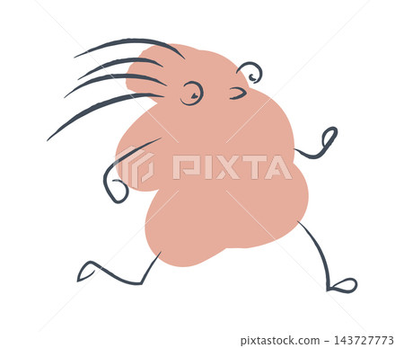Scribble Character Running Line Art Scribble Character Running Line Art 143727773