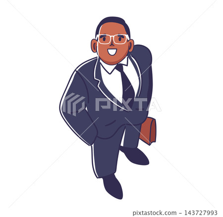 Businessman Walking With Briefcase Cartoon Businessman Walking With Briefcase Cartoon 143727993