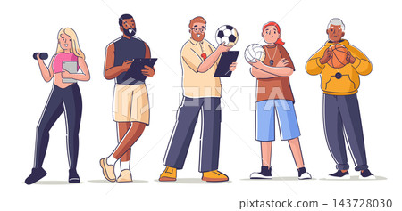 Coach Team Lineup Cartoon Coach Team Lineup Cartoon 143728030
