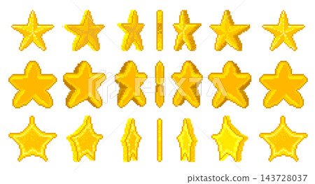 Golden Stars Pixel Art for Animation Golden Stars Pixel Art for Animation 143728037