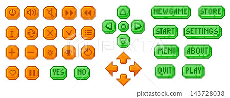 Game Ui Buttons Pixel Set 143728038