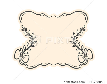 Frame With Ribbons And Bows Line Art Frame With Ribbons And Bows Line Art 143728059