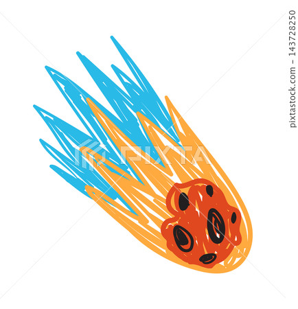 Meteor Falling With Fiery Streaks Meteor Falling With Fiery Streaks 143728250