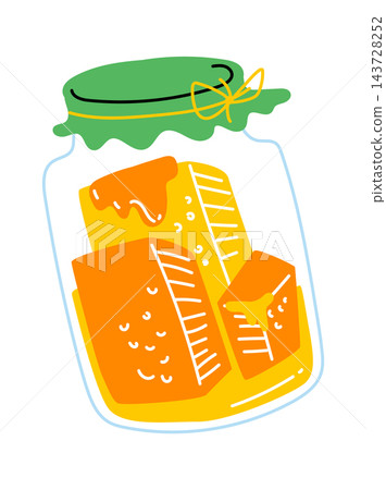 Honeycomb In Jar Cartoon Honeycomb In Jar Cartoon 143728252
