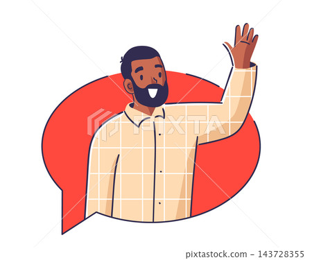 Man Waving Greeting Cartoon 143728355