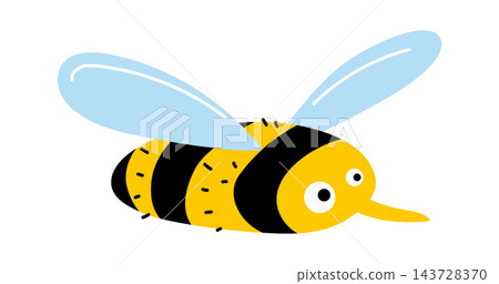 Bee Flying Side View Cartoon Bee Flying Side View Cartoon 143728370