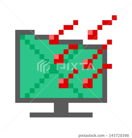 Computer Malware Attack Pixel Art Computer Malware Attack Pixel Art 143728398