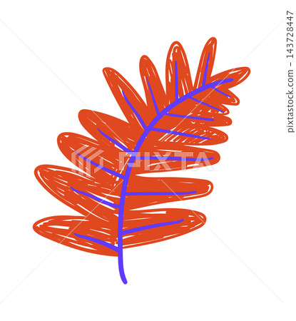 Leaf Scribble With Vein Crayon Style Leaf Scribble With Vein Crayon Style 143728447