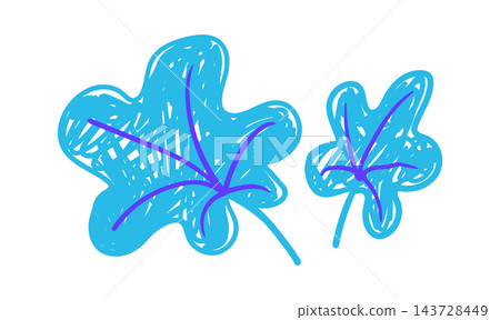 Leaf Duo Doodle Sketch Leaf Duo Doodle Sketch 143728449