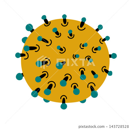 Virus Cell With Spikes Cartoon Virus Cell With Spikes Cartoon 143728528