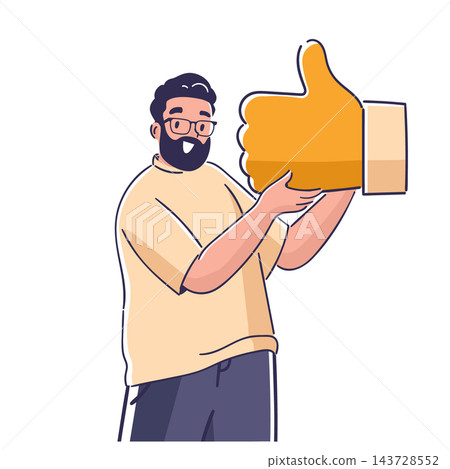 Thumbs Up Approval Gesture Cartoon Thumbs Up Approval Gesture Cartoon 143728552