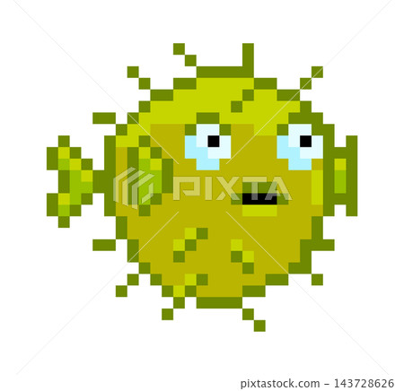 Pufferfish Swimming Pixel Art Pufferfish Swimming Pixel Art 143728626