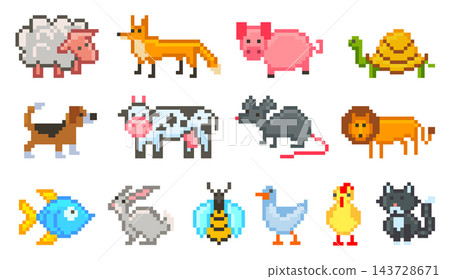 Animals Pixel Icons Set 143728671