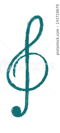 Treble Clef Sketch Chalk Style 143728679