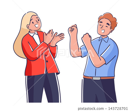 Coworker Celebration Applause Cartoon Coworker Celebration Applause Cartoon 143728701