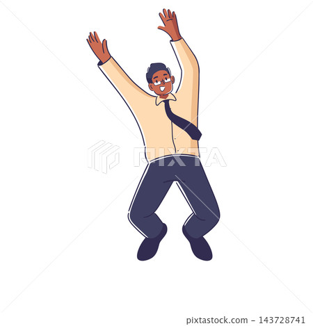 Businessman Jumping For Success Cartoon Businessman Jumping For Success Cartoon 143728741