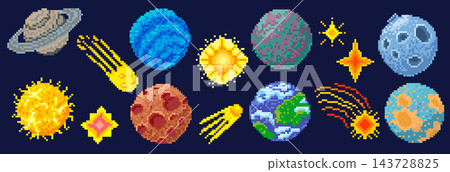 Planet Set Pixel Art Space Planet Set Pixel Art Space 143728825