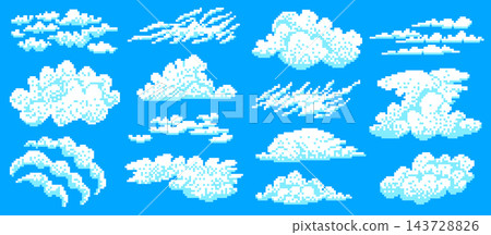 Cloud Set Pixel Art Sky Elements Cloud Set Pixel Art Sky Elements 143728826