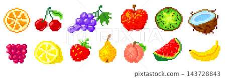Fruit Assortment Pixel Art Set Fruit Assortment Pixel Art Set 143728843